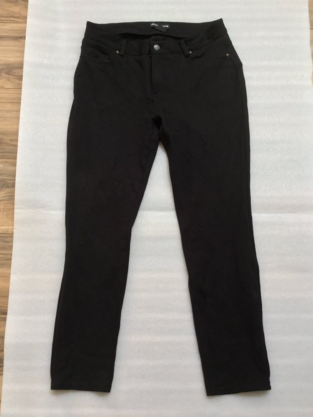DKNY JEANS Women Casual Ankle Pants Skinny Stretch Belted Mid Rise Pocket Blk M